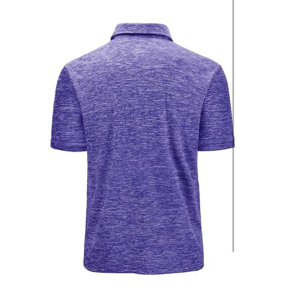 GEEK LIGHTING Polo Shirt Men Golf‎ Collared Short Sleeve Heathered Purple XXL - Picture 3 of 7